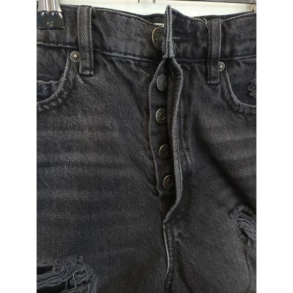 Garage Denim Shorts Cut Off Distress Button Fly Women 00 / 23 Black Hot Pants - Picture 10 of 11